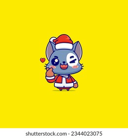 The Blue Cat Santa, A Fun and Adorable Illustration for Your Holiday Content