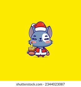 The Blue Cat Santa, A Humorous and Endearing Mascot for Your Holiday Content