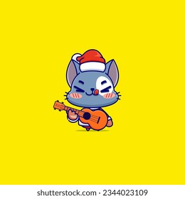 The Blue Cat Santa Mascot, An Appealing and Lovable Illustration for Christmas