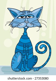 Blue Cat sitting