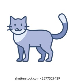 Blue cat with tail icon vector illustration