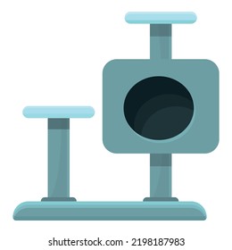 Blue cat tower icon cartoon vector. Game furniture. Sand box