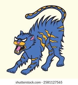 blue cat vector illustration art