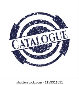 Blue Catalogue grunge style stamp