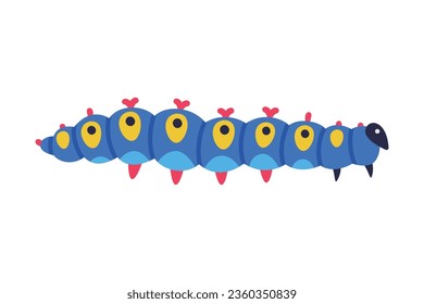 Blue Caterpillar als Larval Stage von Insektenkrabbeln und krempelnde Vektorgrafik