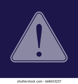 Blue caution sign vector icon