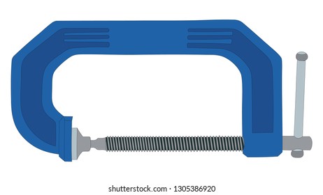 Blue C-clamp in the closed position