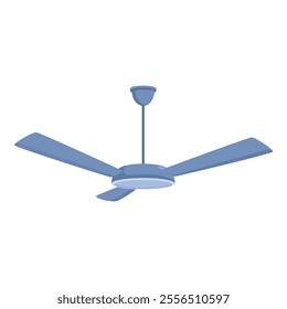 Blue ceiling fan cooling a room, providing comfort and air circulation
