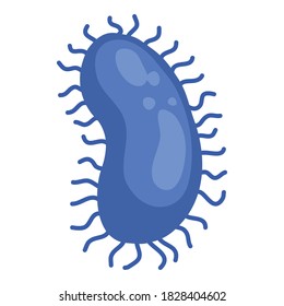 Blue cell flu bacteria virus icon. Cartoon of blue cell flu bacteria virus vector icon for web design isolated on white background