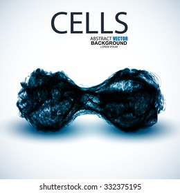 Blue cell vector background. For biology, medicine scientific, molecular dna.