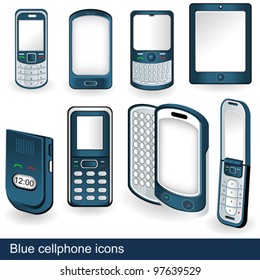 Blue cellphone icons