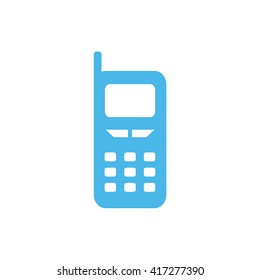 Blue cellphone vector icon illustration