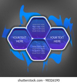 Blue cells with text on the splash background