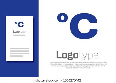 Blue Celsius icon isolated on white background. Logo design template element. Vector Illustration