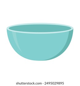 blue ceramic bowl vector illustration.