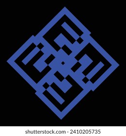 blue ceramic design on a blue background