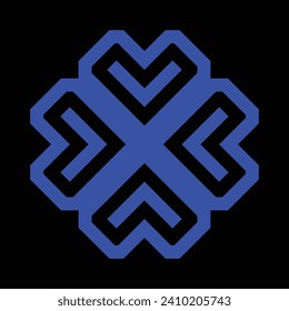 blue ceramic design on a blue background