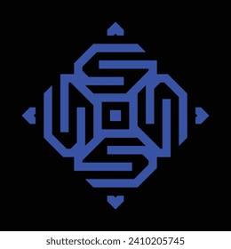 diseño de cerámica azul sobre fondo azul