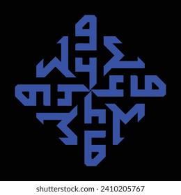 blue ceramic design on a blue background