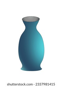ein blaues Keramikglas auf weißem Hintergrund