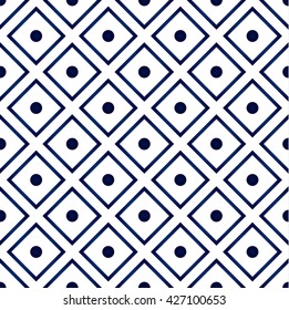 blue ceramic pattern, Seamless porcelain indigo blue and white simple art decor geometric pattern vector, chinese blue pattern