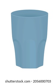 Blue  ceramic pot. vector illustration