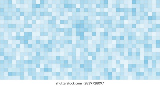Blue ceramic seamless tile pattern with pastel tones and subtle geometric details, creating a clean decorative surface for bathroom, pool, kitchen and wall interiors.