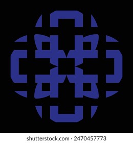 diseños de cerámica o azulejos azules sobre un fondo negro