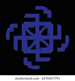 diseños de cerámica o azulejos azules sobre un fondo negro