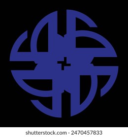 blue ceramic or tile designs on a black background