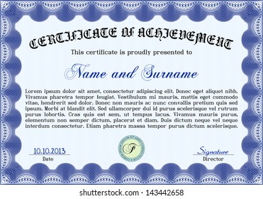 Blue certificate