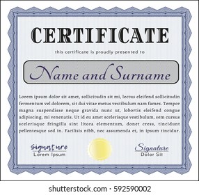 Blue Certificate of achievement. With complex linear background. Money Pattern. Customizable, Easy to edit and change colors. Blue Certificate of achievement. With complex linear background. Money Pattern. Customizable, Easy to edit and change colors.