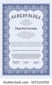 Blue Certificate of achievement. With quality background. Artistry design. Detailed. 