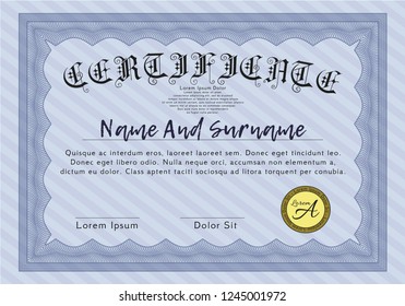 Blue Certificate. Customizable, Easy to edit and change colors. With quality background. Modern design. 