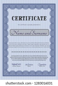 Blue Certificate. Customizable, Easy to edit and change colors. With quality background. Superior design. 