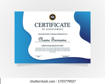 Blue Certificate design template. Multipurpose business certificate template design concept