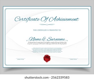 Blue Certificate or diploma retro design template vector illustration