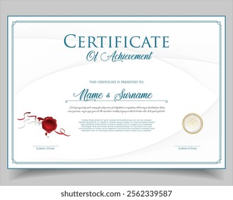 Blue Certificate or diploma retro design template vector illustration