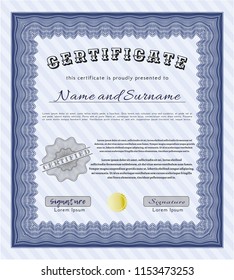 Blue Certificate. Modern design. Customizable, Easy to edit and change colors. With complex background. 