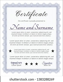 Blue Certificate. With quality background. Beauty design. Customizable, Easy to edit and change colors. 