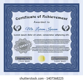 Blue Certificate. With quality background. Modern design. Customizable, Easy to edit and change colors. 