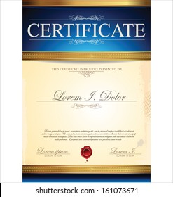 Blue Certificate template