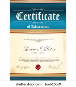 Blue Certificate template