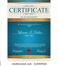 Blue Certificate template