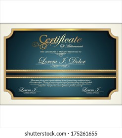 Blue certificate template