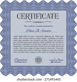 Blue certificate template