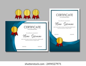 Certificado Azul Plantilla, moderno y elegante