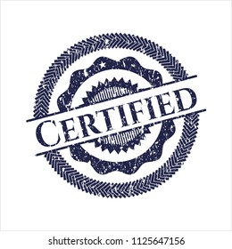 Blue Certified distressed rubber grunge seal