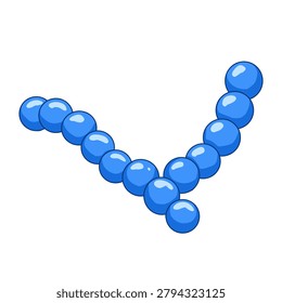 Blue Chain Cocci Vector Medical Illustration
