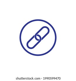 blue chain link icon vector illustration on white background